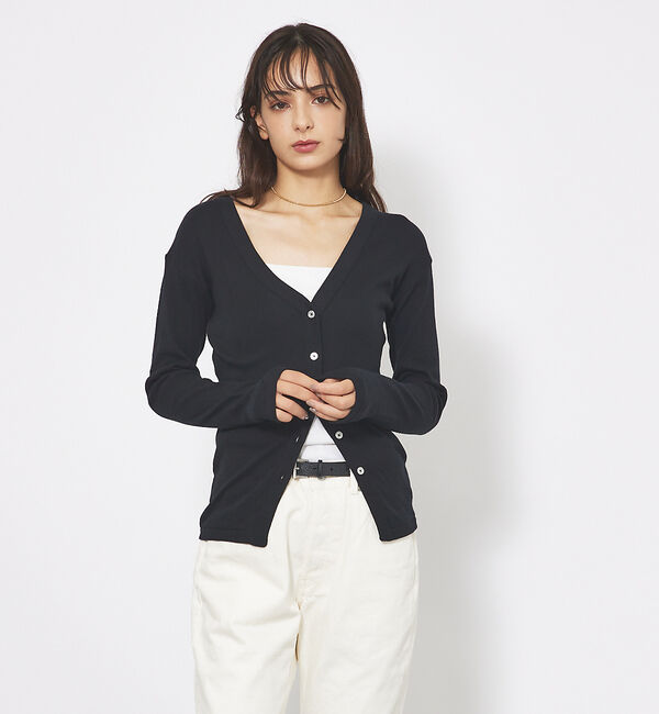 Rouge vif「【Robert P. Miller】パネルリブ Vネックカーディガン / カット」|カーディガン|