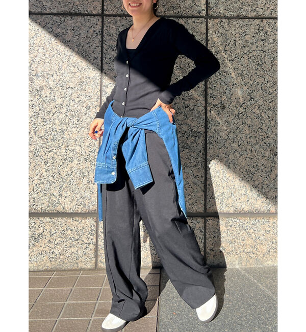 Rouge vif「【Robert P. Miller】パネルリブ Vネックカーディガン / カット」|カーディガン|