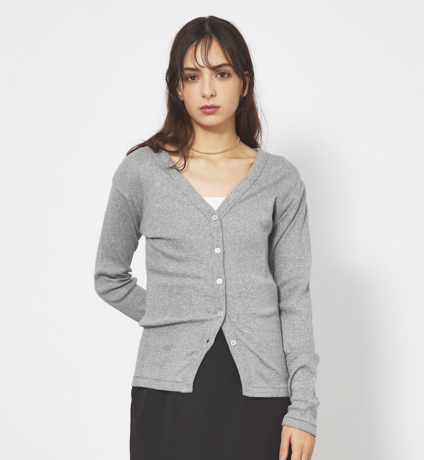 Rouge vif「【Robert P. Miller】パネルリブ Vネックカーディガン / カット」|カーディガン|