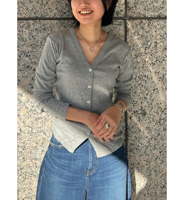 Rouge vif「【Robert P. Miller】パネルリブ Vネックカーディガン / カット」|カーディガン|