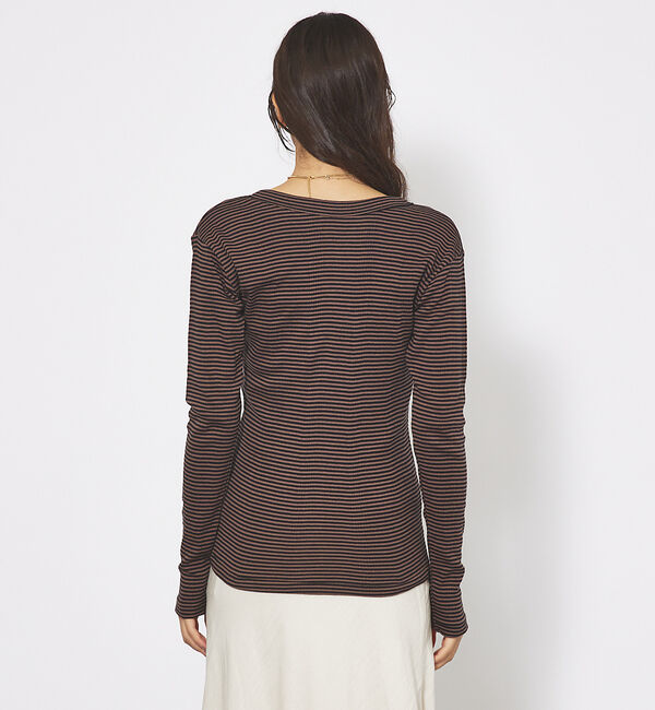 Rouge vif「【Robert P. Miller】パネルリブ Vネックカーディガン / カット」|カーディガン|