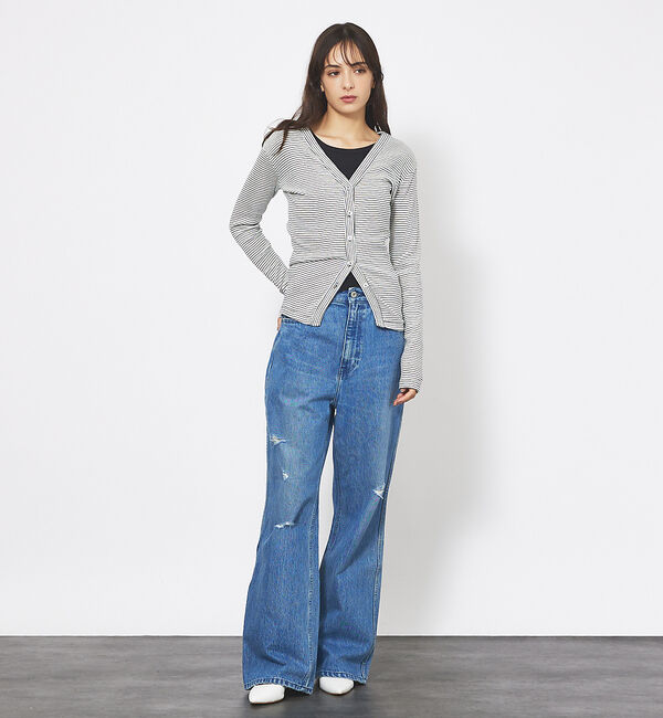 Rouge vif「【Robert P. Miller】パネルリブ Vネックカーディガン / カット」|カーディガン|