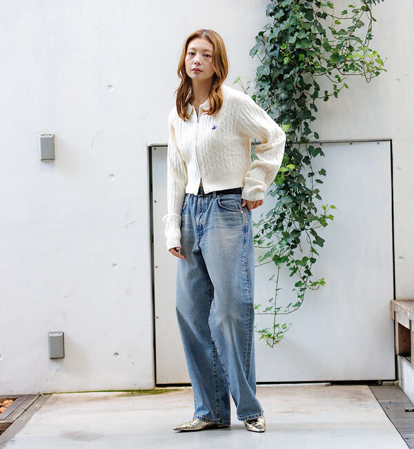 Rouge vif「【BEVERY HILLS P.C/ビバリーヒルズポロクラブ】ケーブル編ポロカー」|カーディガン|