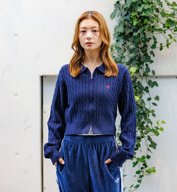 Rouge vif「【BEVERY HILLS P.C/ビバリーヒルズポロクラブ】ケーブル編ポロカー」|カーディガン|