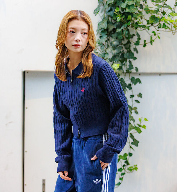 Rouge vif「【BEVERY HILLS P.C/ビバリーヒルズポロクラブ】ケーブル編ポロカー」|カーディガン|