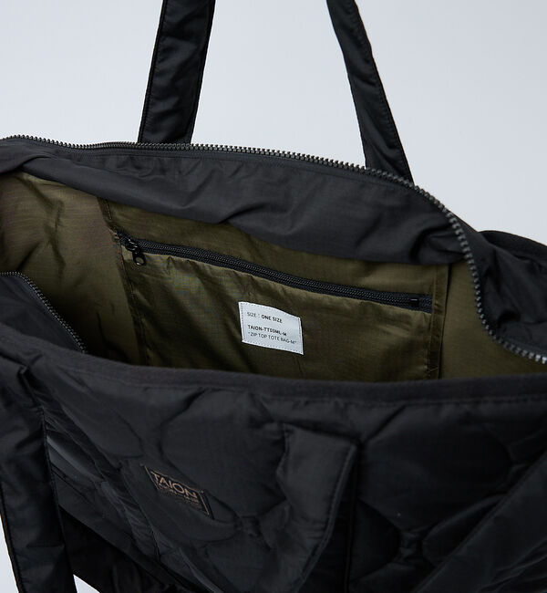 Rouge vif「【TAION / タイオン】ミリタリー ジップ ダウントートバッグM / 大容量」|トートバッグ|