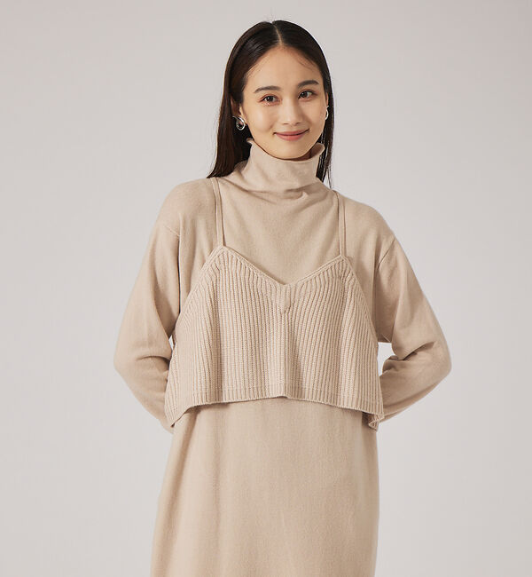 qualite「レイヤードニットワンピース」|ワンピース|