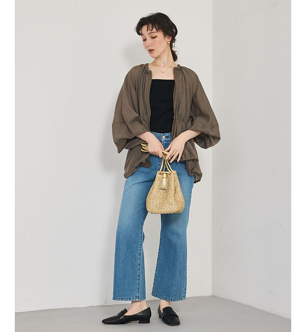 qualite「ラウンドスリーブギャザーブルゾン」|ブルゾン・スタジャン|