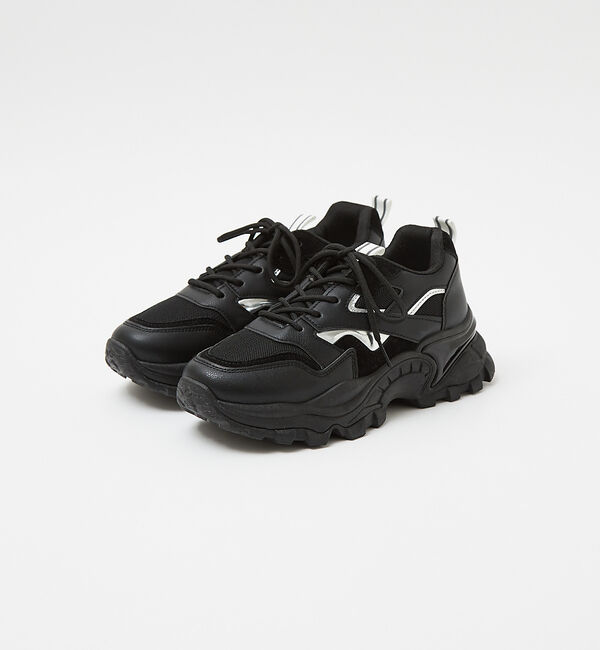 AU BANNISTER「【販売店舗限定】厚底/軽量 メタリックポイント スニーカー」|スニーカー|ブラック