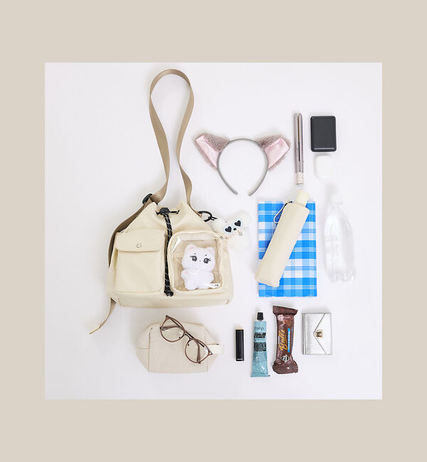 LOWELL things「【BLK/予約】オシゴト/巾着ショルダーバッグ【推し活】【予約】」|ショルダー・メッセンジャー|