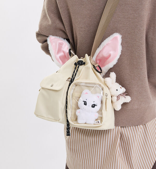 LOWELL things「【BLK/予約】オシゴト/巾着ショルダーバッグ【推し活】【予約】」|ショルダー・メッセンジャー|