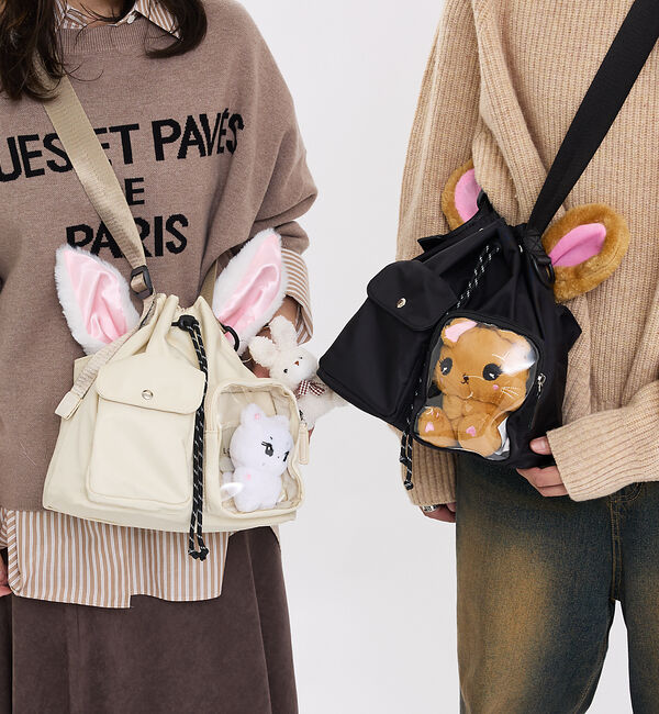 LOWELL things「【BLK/予約】オシゴト/巾着ショルダーバッグ【推し活】【予約】」|ショルダー・メッセンジャー|