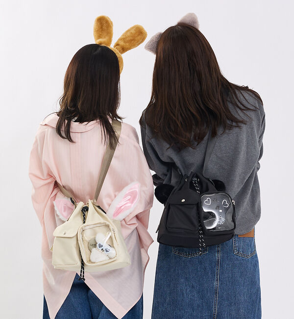 LOWELL things「【BLK/予約】オシゴト/巾着ショルダーバッグ【推し活】【予約】」|ショルダー・メッセンジャー|