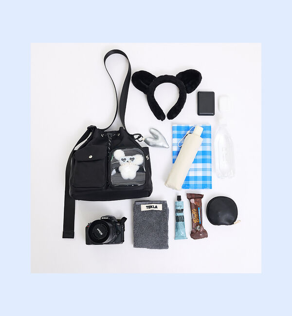 LOWELL things「【BLK/予約】オシゴト/巾着ショルダーバッグ【推し活】【予約】」|ショルダー・メッセンジャー|