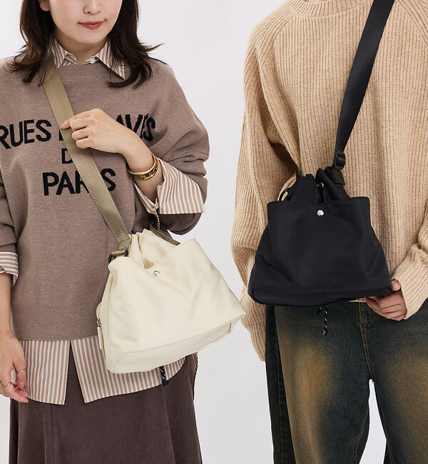 LOWELL things「【BLK/予約】オシゴト/巾着ショルダーバッグ【推し活】【予約】」|ショルダー・メッセンジャー|