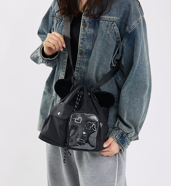 LOWELL things「【BLK/予約】オシゴト/巾着ショルダーバッグ【推し活】【予約】」|ショルダー・メッセンジャー|