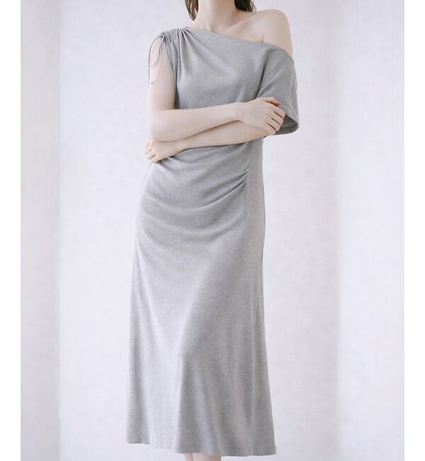 SELFIST「ワンショルカットソードレープワンピース【予約】」|ワンピース|グレー