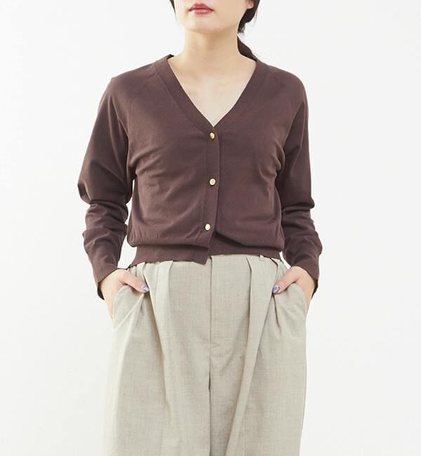 TIARA「ゴールドボタンカーディガン」|カーディガン|ブラウン