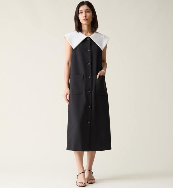 TIARA「ビッグカラーワンピース」|ワンピース|ブラック