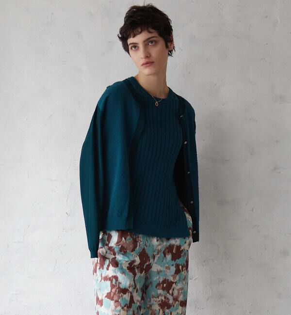 Liesse「コットンモールカーディガン」|カーディガン|ダークグリーン