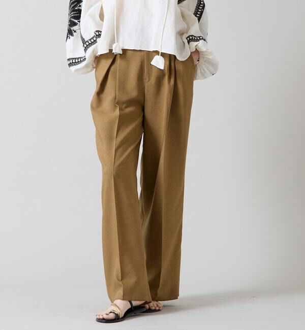Liesse「タックワイドパンツ」|その他|ブラウン