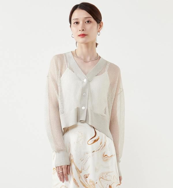 Soffitto「シアーカーディガン」|カーディガン|ホワイト