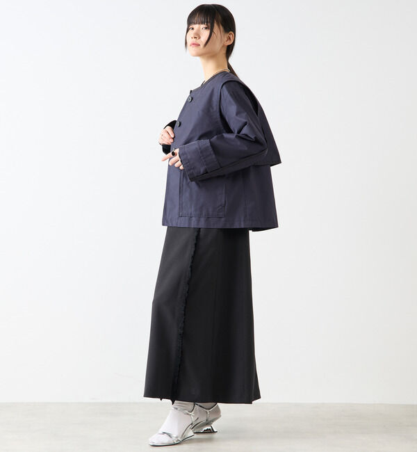 Soffitto「2枚着てる風配色パイピング短丈コート」|その他|