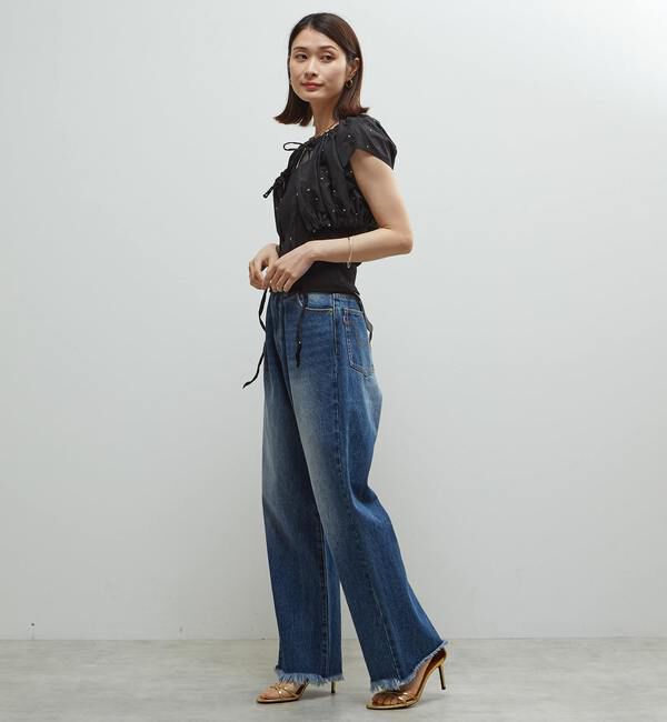 Soffitto「インド綿ドット刺繍ギャザーボレロブラウス」|カーディガン|