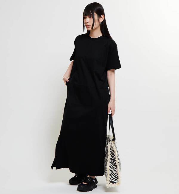 Soffitto「《コラボ》【Soffitto&times;TINDA】オーガニックコットンスムーススリットワンピース」|ワンピース|