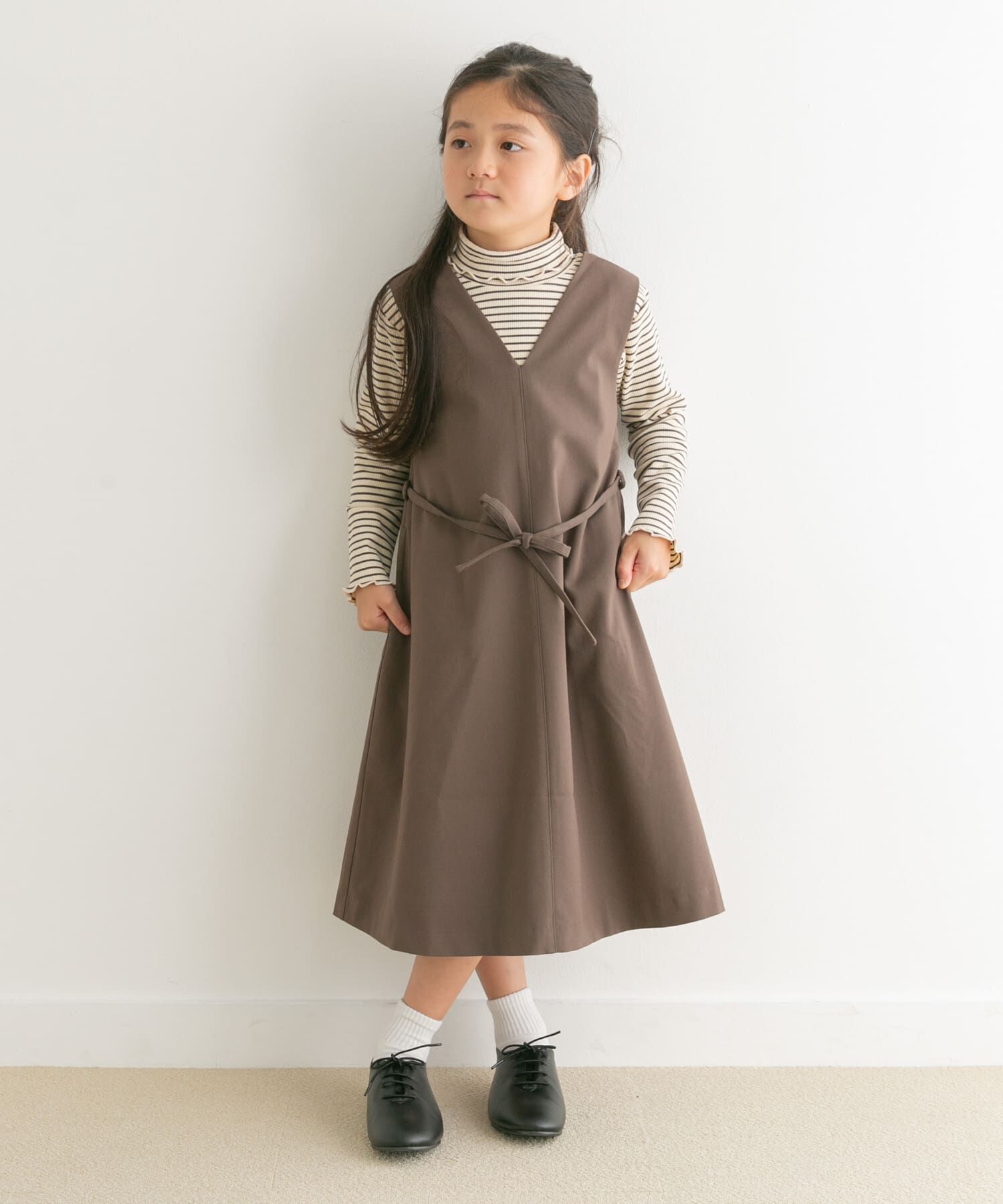 URBAN RESEARCH DOORS「『親子リンク』『UR TECH』ツイルジャンパースカート(KIDS)」|ワンピース|モカ