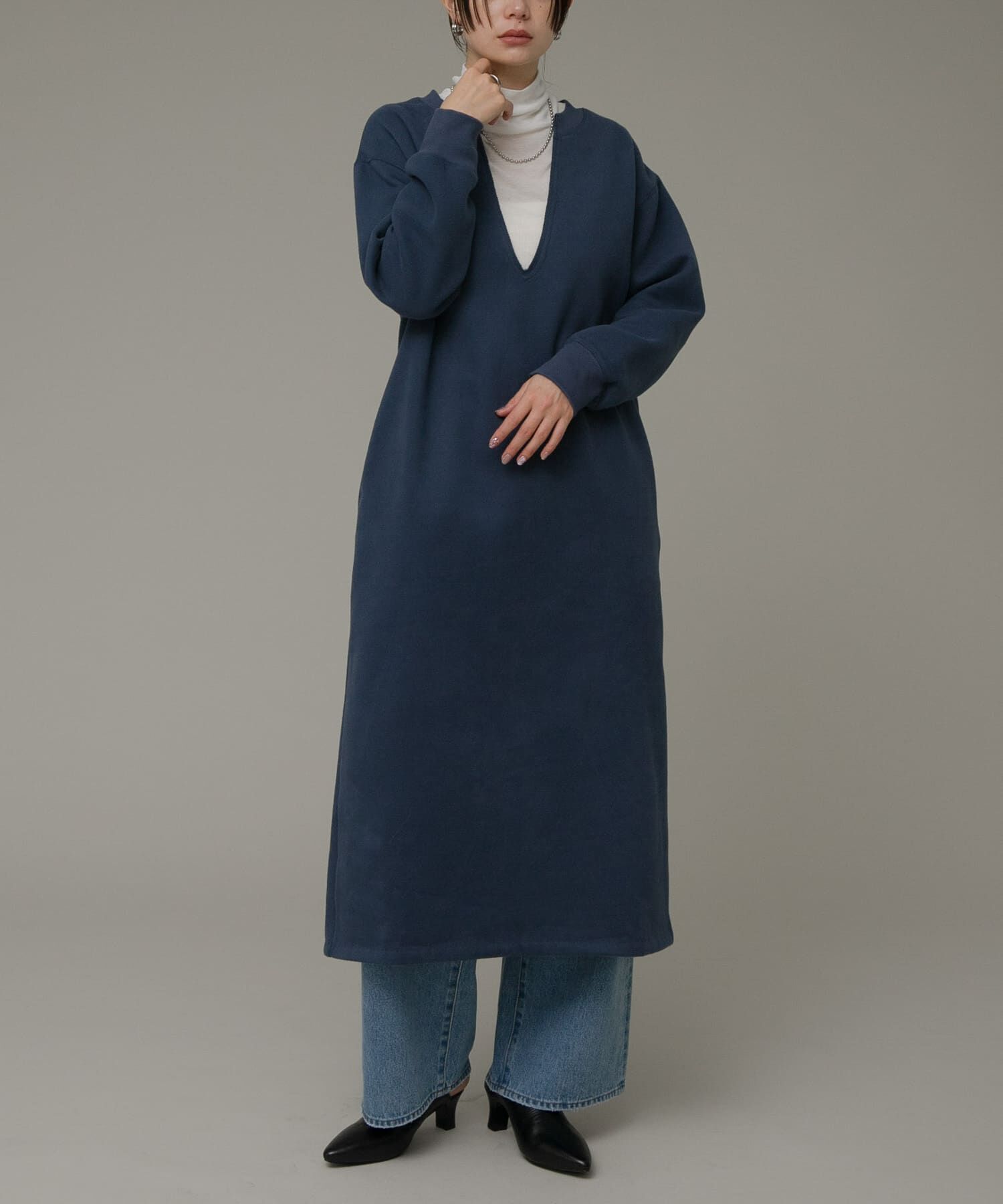 Sonny Label 「Vネックスウェットワンピース」|ワンピース|ネイビー