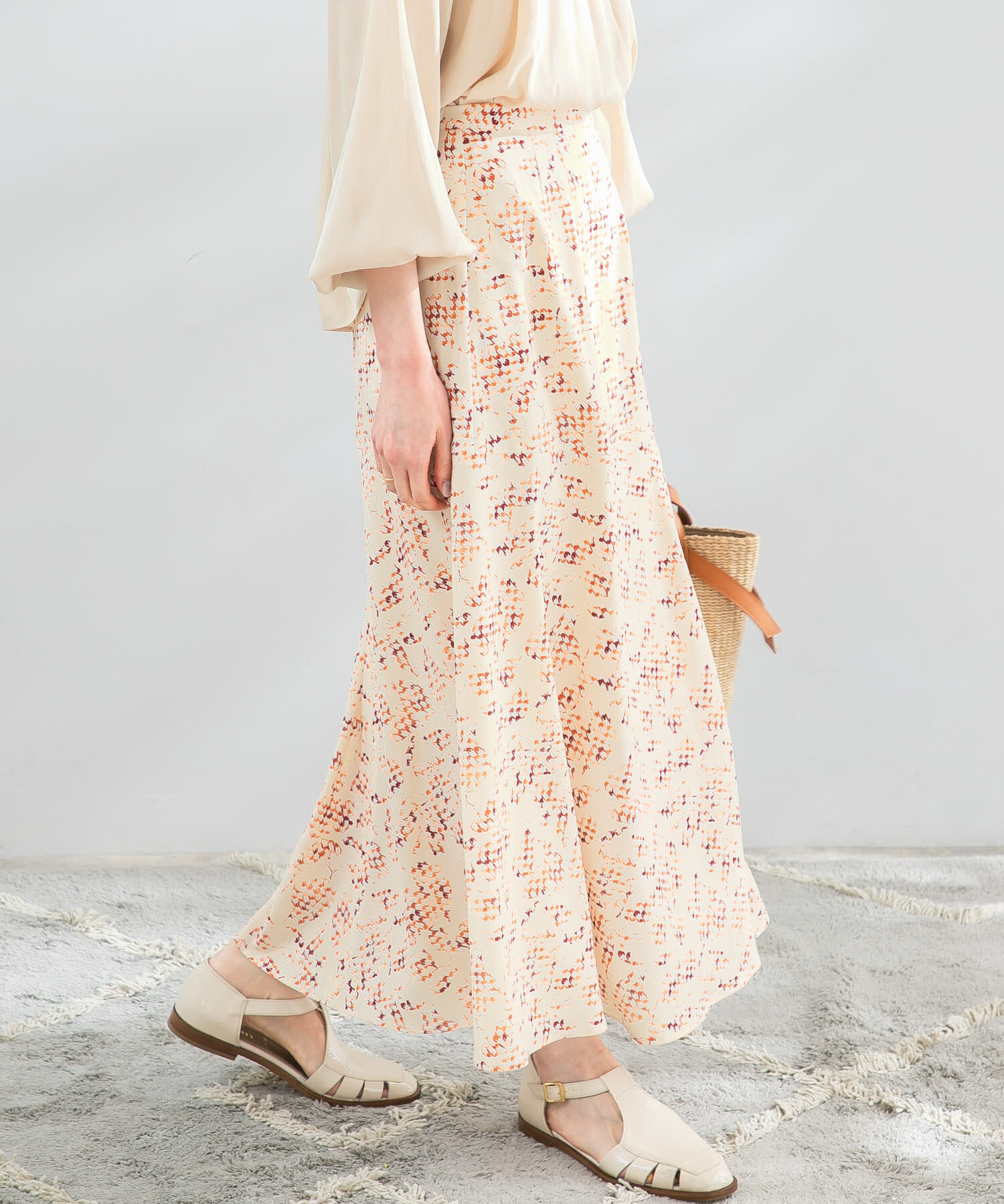 URBAN RESEARCH ROSSO「ミックスリーフプリントスカート」|スカート|