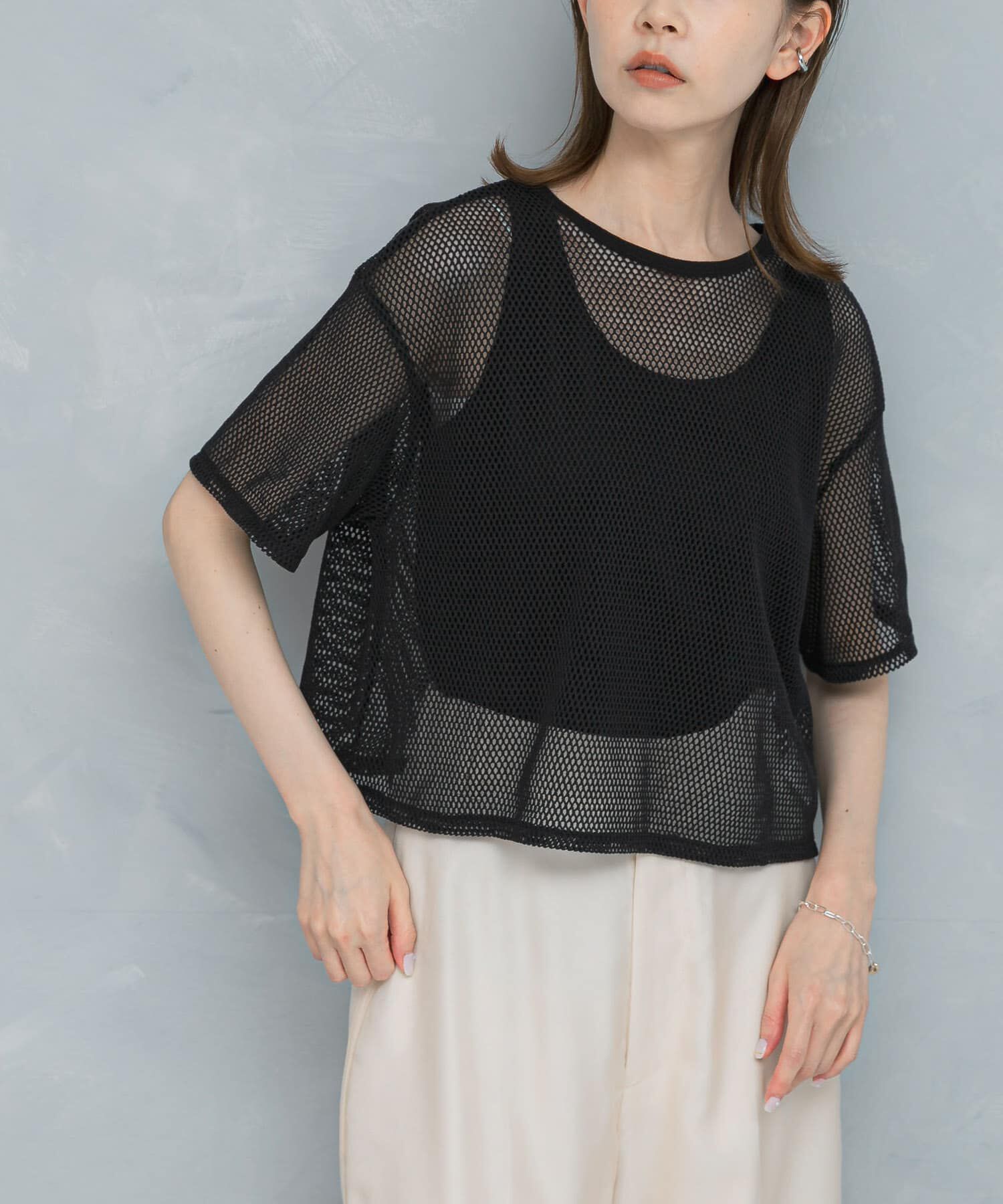 URBAN RESEARCH ROSSO「レイヤードメッシュカットソー」|Tシャツ・カットソー|