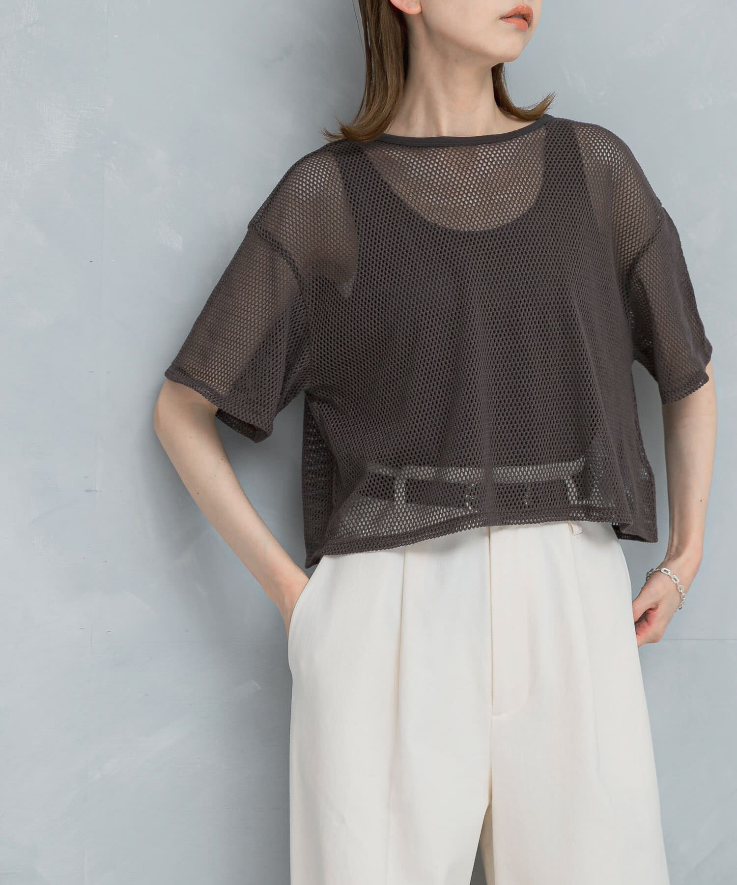 URBAN RESEARCH ROSSO「レイヤードメッシュカットソー」|Tシャツ・カットソー|