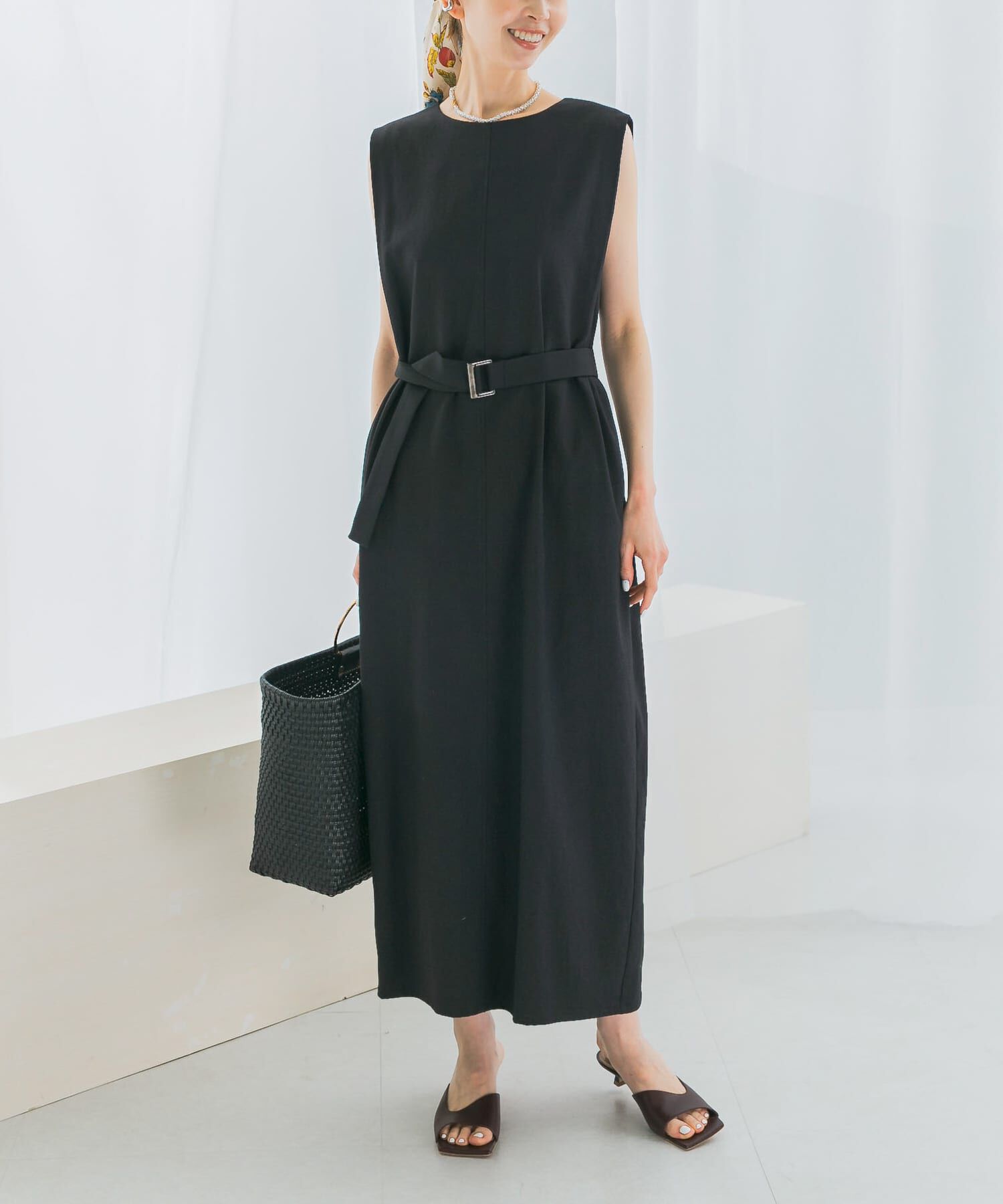 URBAN RESEARCH ROSSO「接触冷感リネン混ストレートワンピース」|ワンピース|