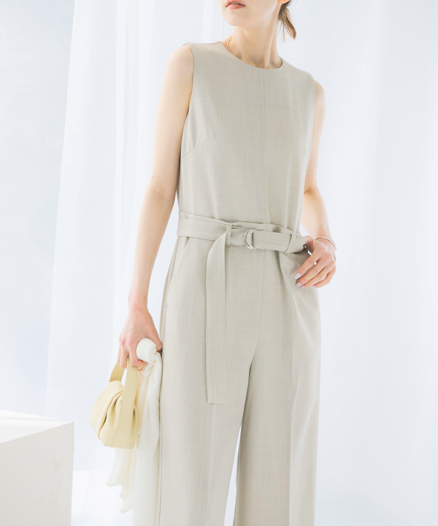 URBAN RESEARCH ROSSO「ベルト付サマーツイードオールインワン」|スカート|