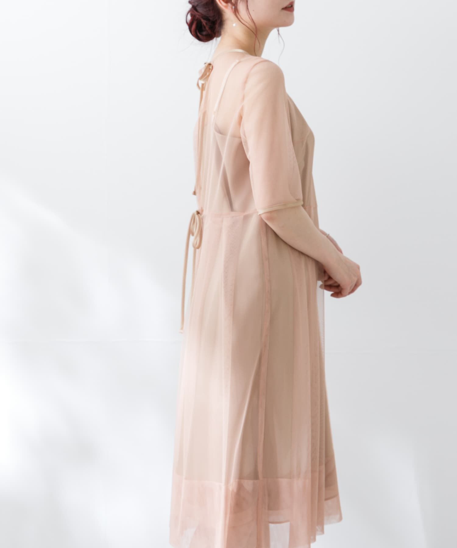 URBAN RESEARCH ROSSO「kaene　シャンブレーキャミドッキングドレス(sh)」|ワンピース|