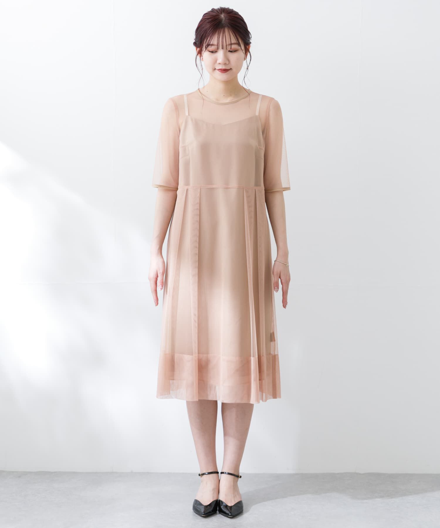 URBAN RESEARCH ROSSO「kaene　シャンブレーキャミドッキングドレス(sh)」|ワンピース|