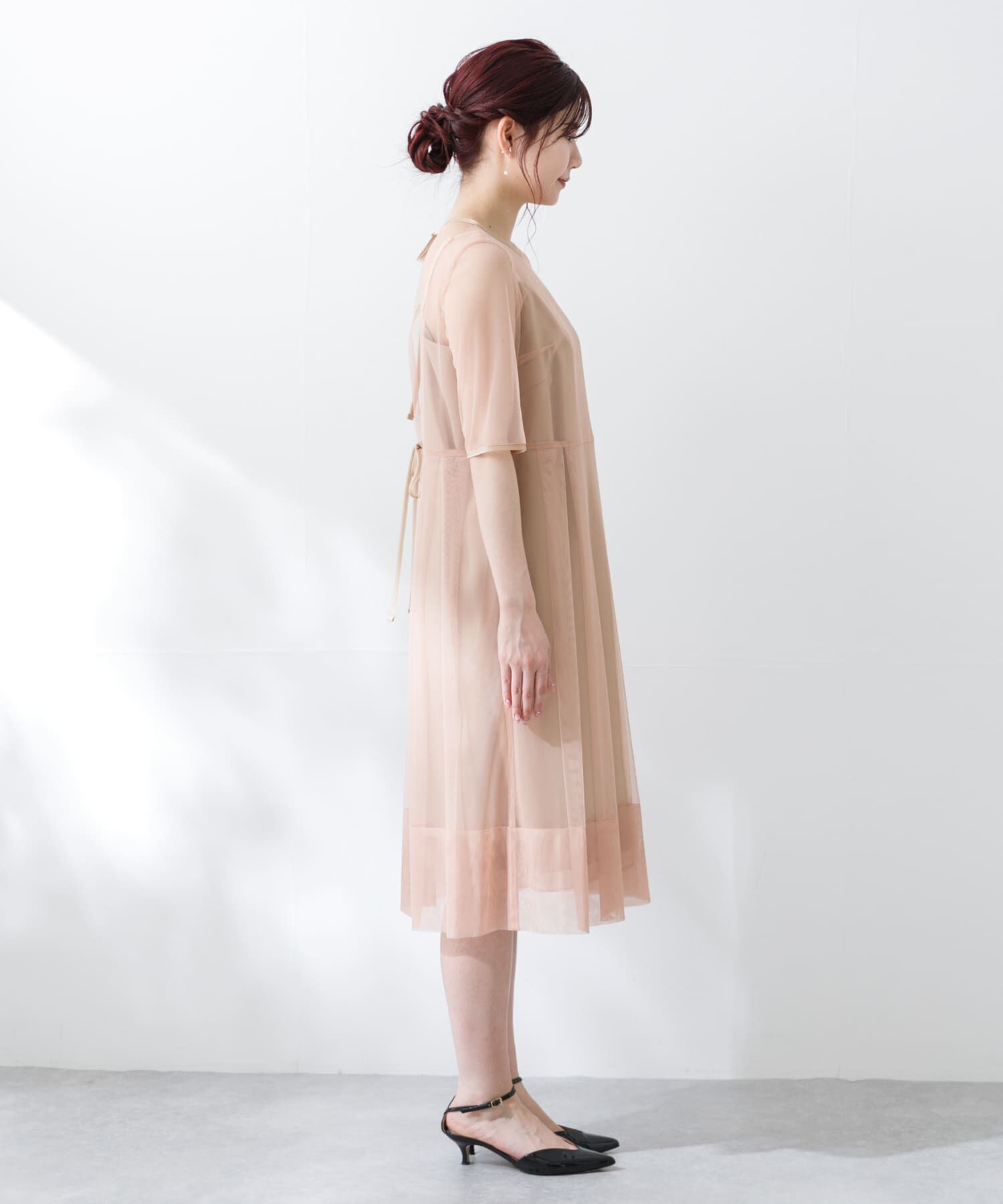 URBAN RESEARCH ROSSO「kaene　シャンブレーキャミドッキングドレス(sh)」|ワンピース|