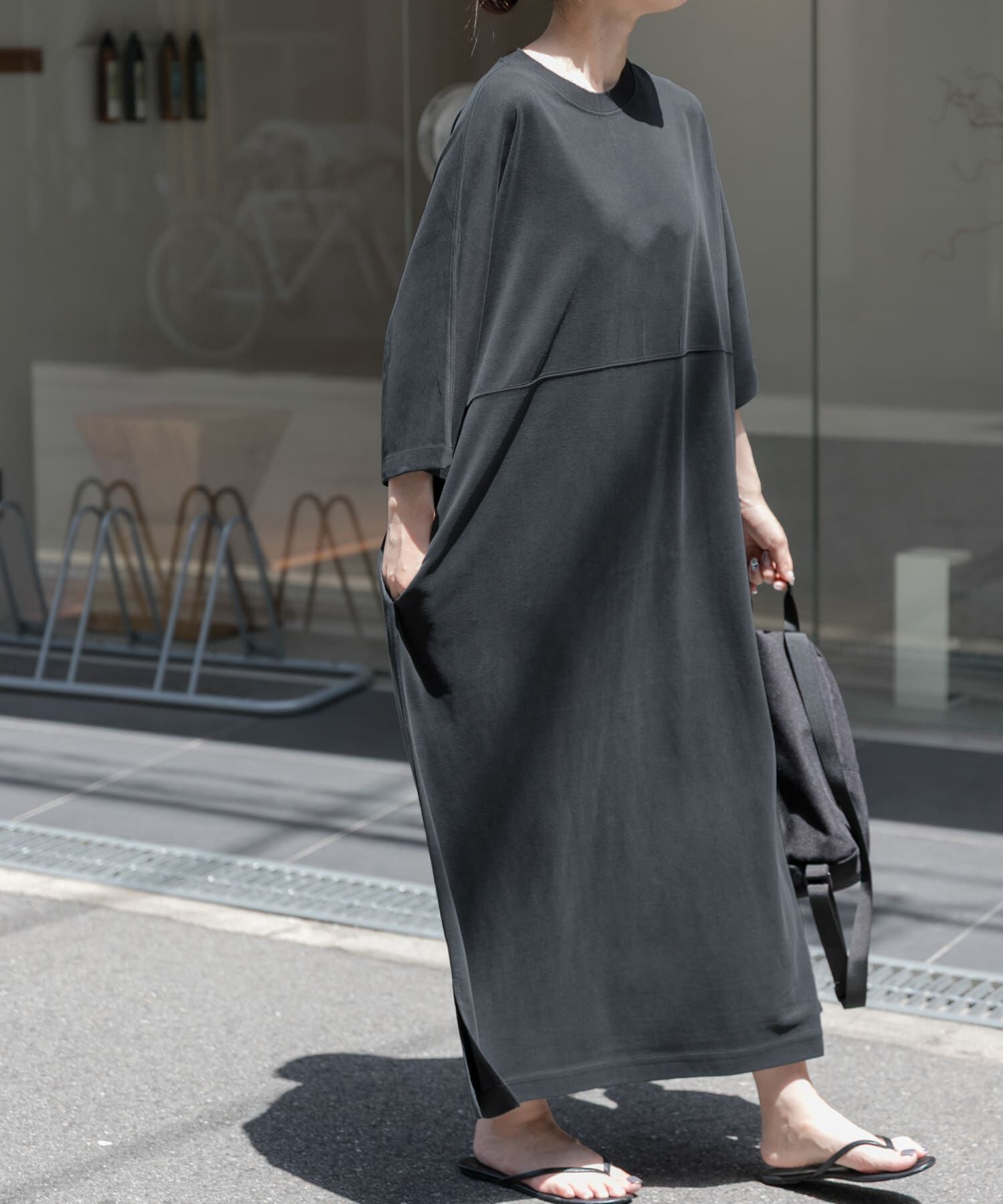 URBAN RESEARCH DOORS「FORK&SPOON　モダールカノコクルーネックワンピース」|ワンピース|