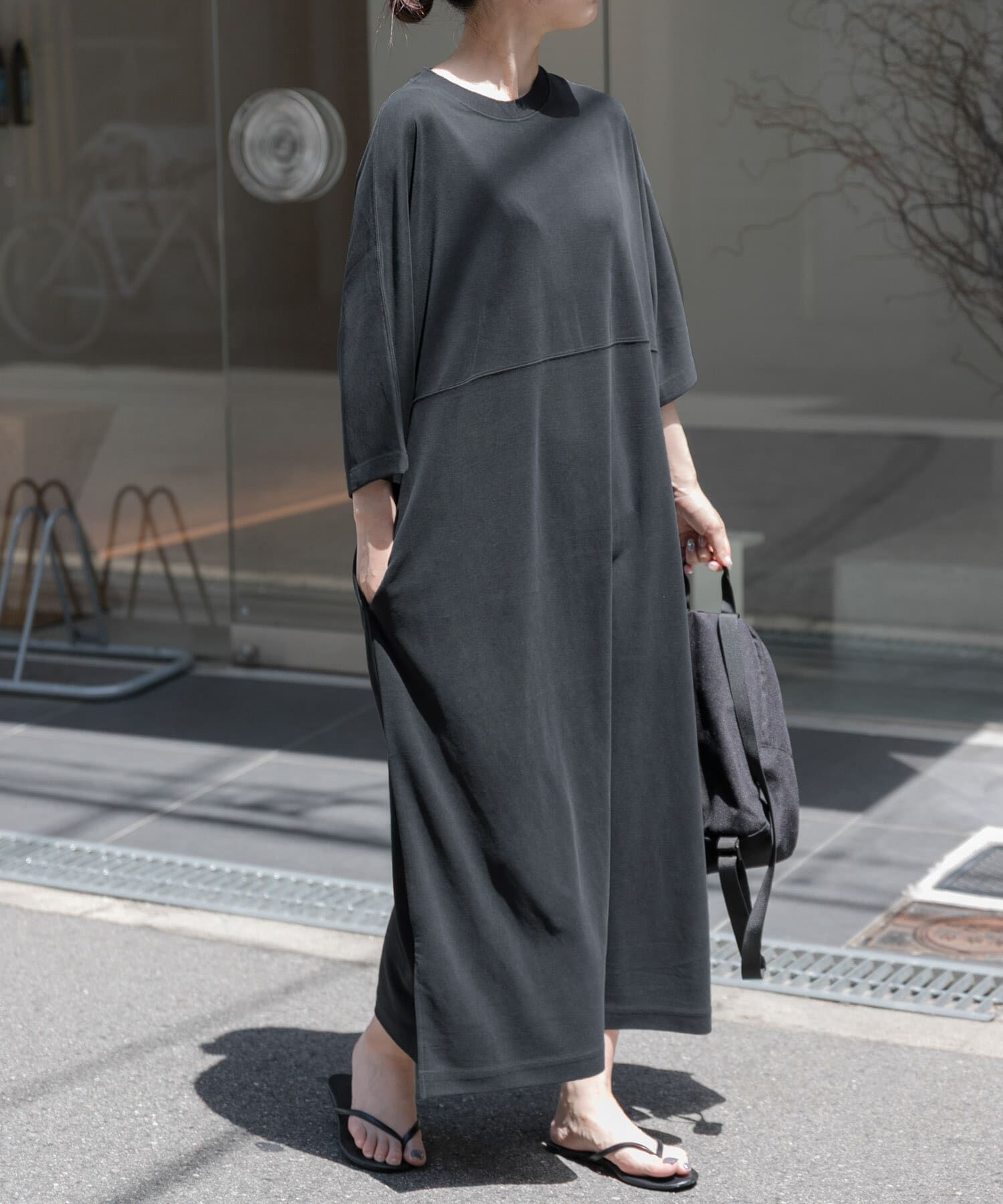 URBAN RESEARCH DOORS「FORK&SPOON　モダールカノコクルーネックワンピース」|ワンピース|