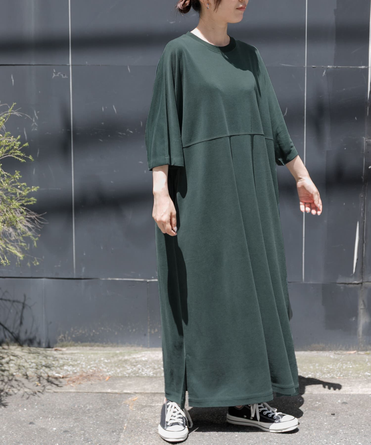 URBAN RESEARCH DOORS「FORK&SPOON　モダールカノコクルーネックワンピース」|ワンピース|