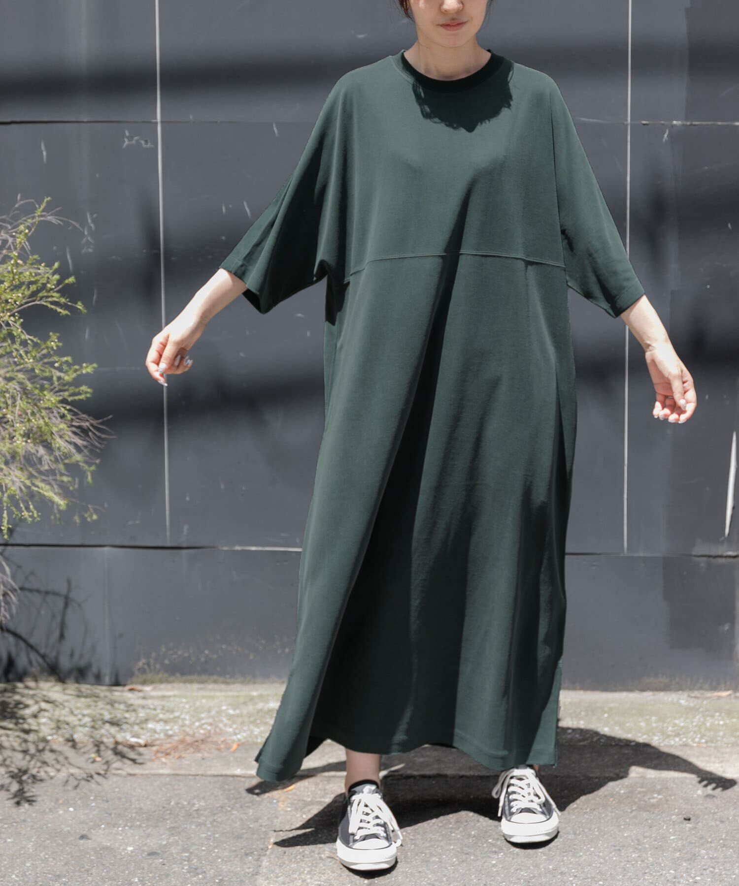 URBAN RESEARCH DOORS「FORK&SPOON　モダールカノコクルーネックワンピース」|ワンピース|