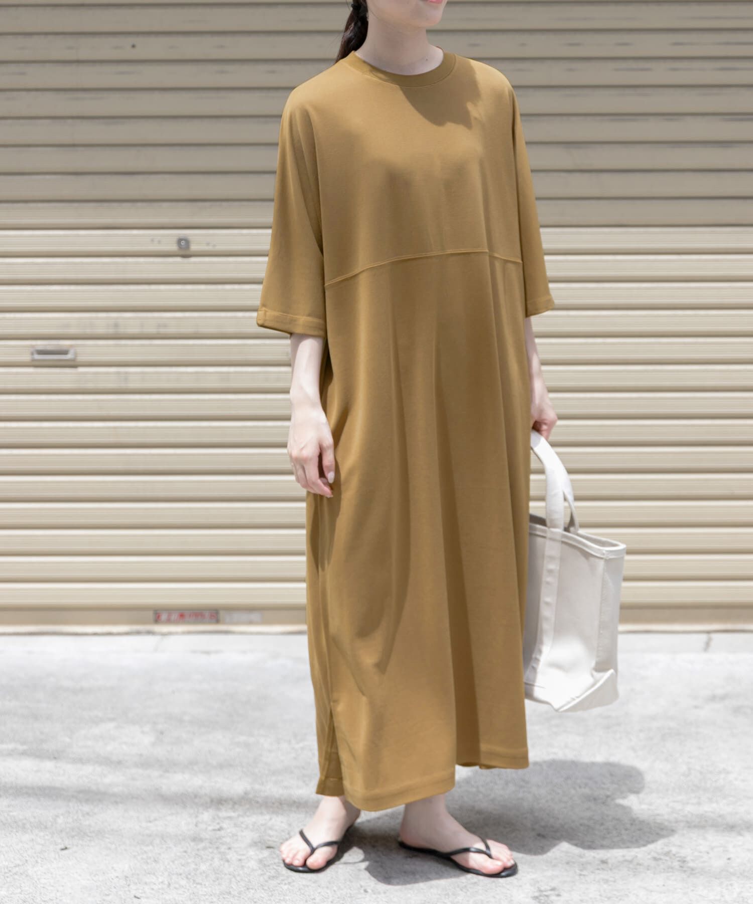 URBAN RESEARCH DOORS「FORK&SPOON　モダールカノコクルーネックワンピース」|ワンピース|