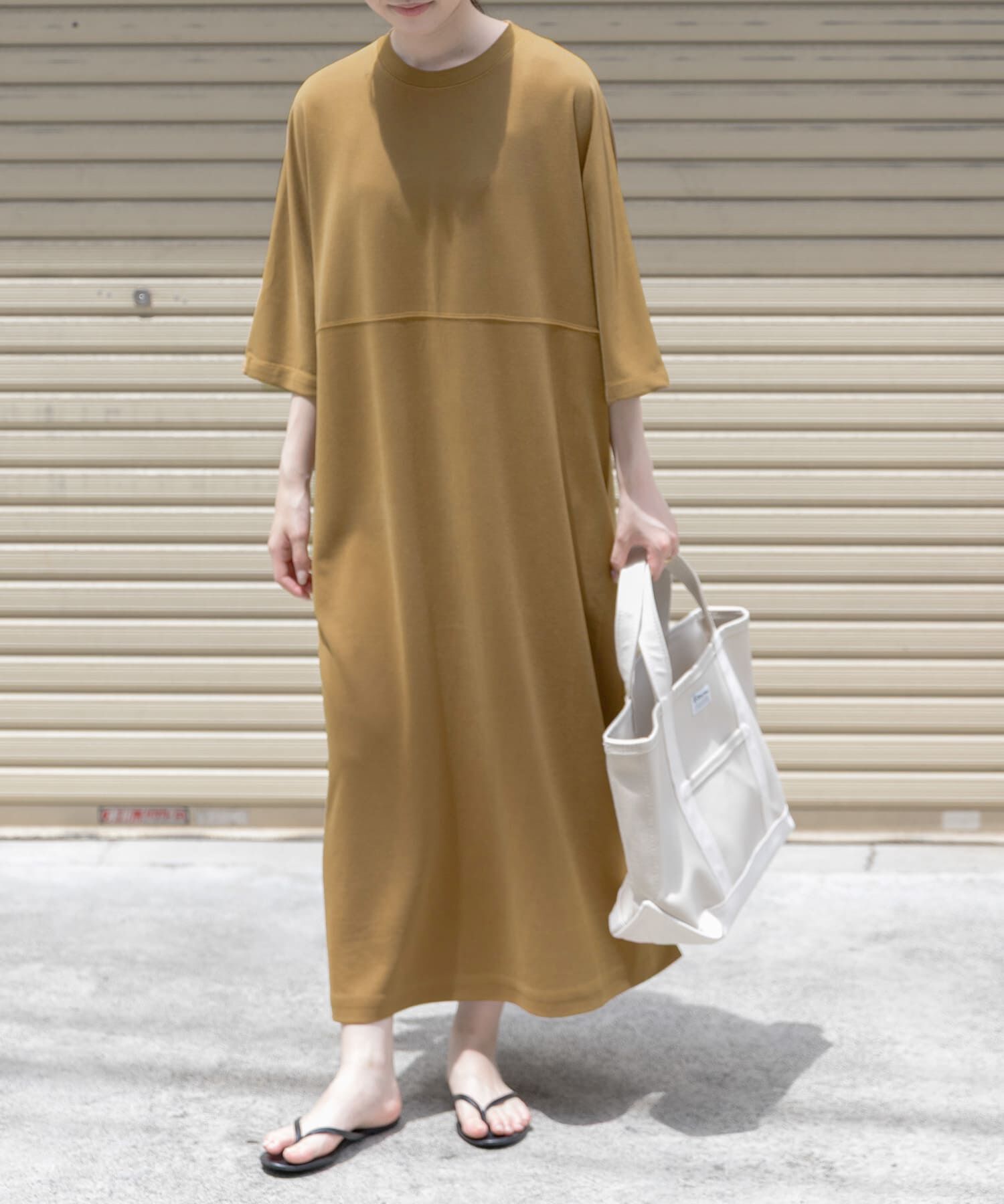 URBAN RESEARCH DOORS「FORK&SPOON　モダールカノコクルーネックワンピース」|ワンピース|