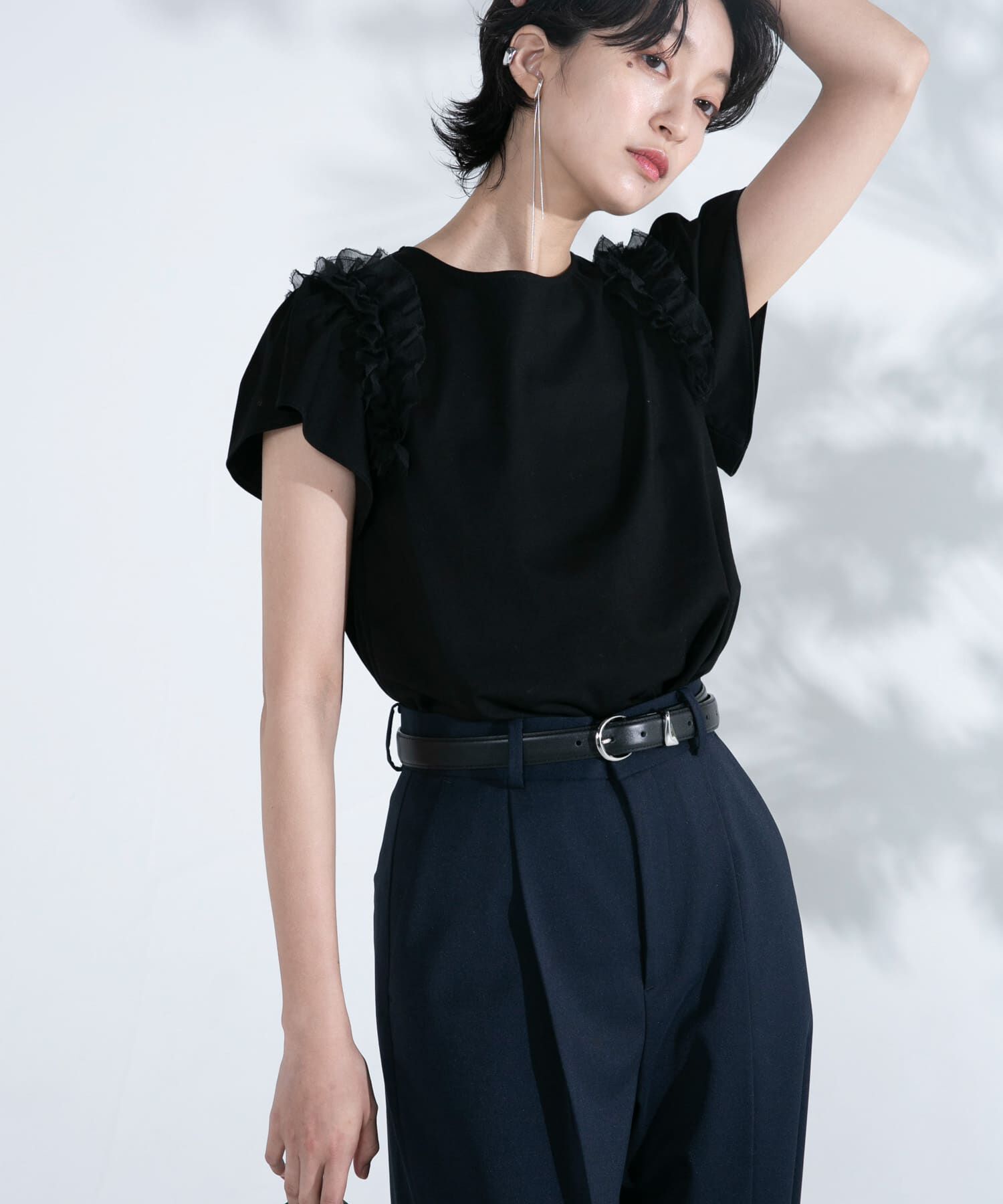 URBAN RESEARCH ROSSO「シアードッキングデザインTシャツ」|Tシャツ・カットソー|ブラック