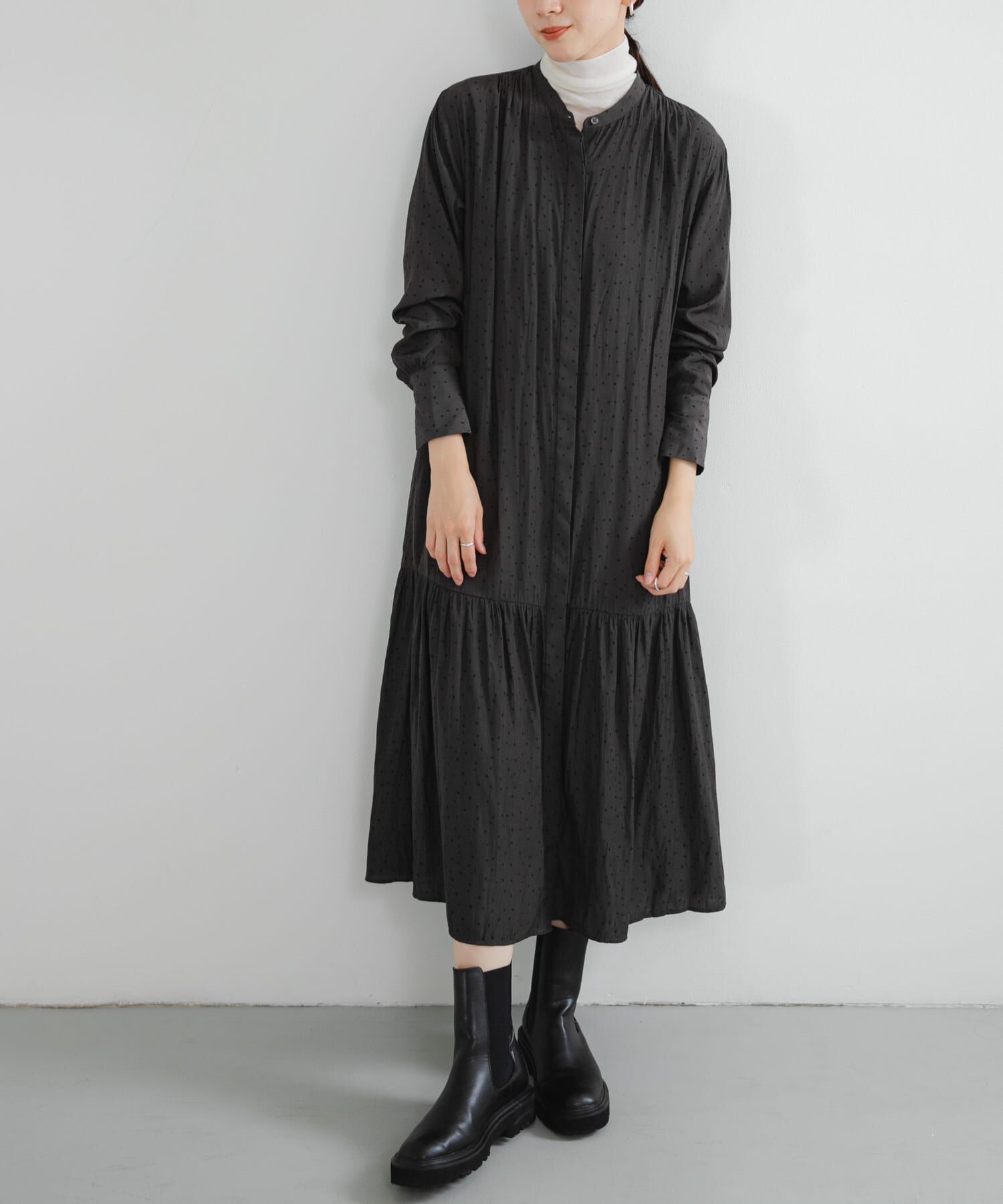 ワンピースルミネ21 洗える】フェミニンプリーツ ワンピース （ロング・マキシ丈ワンピース