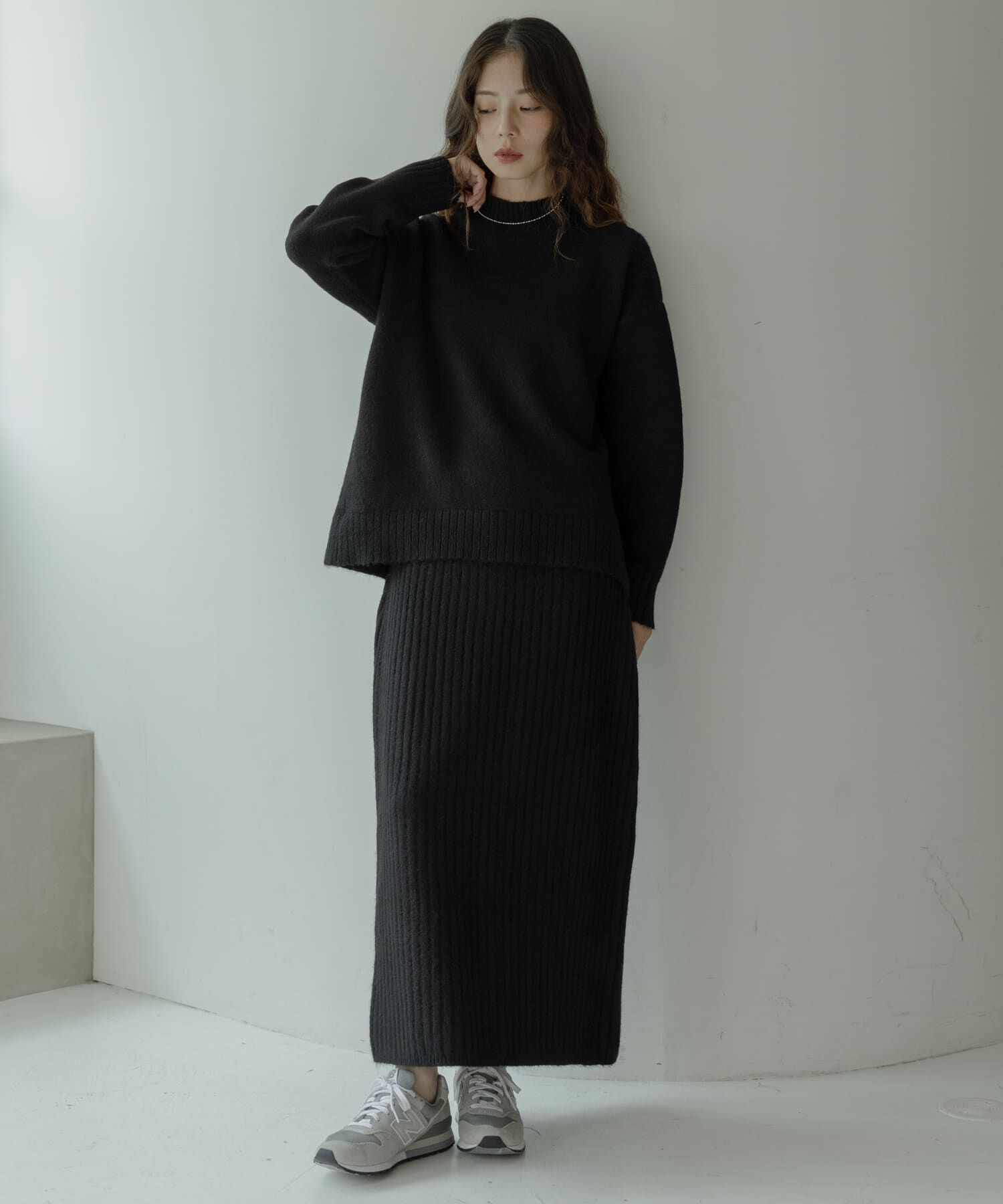 WEB限定』モックネックニット×スカートセットアップ（Sonny Label