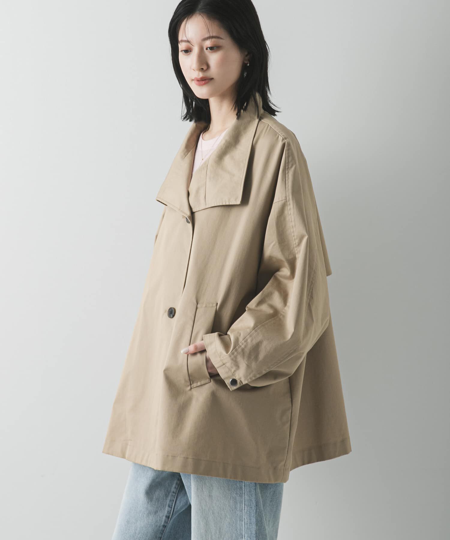 URBAN RESEARCH「スタンドカラーミドル丈トレンチコート」|トレンチコート|