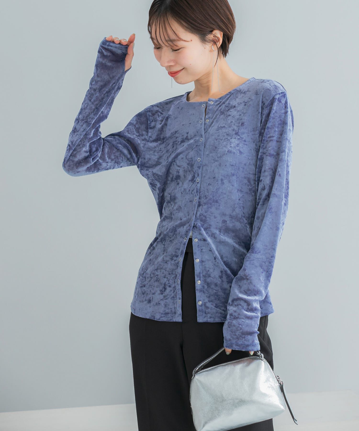 URBAN RESEARCH ROSSO「シアーベロアデザインプルオーバー」|その他|ブルー